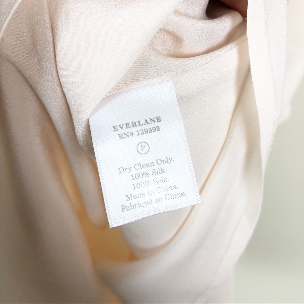 Everlane Double Lined Silk V-Neck Cami Pale Pink - Picture 7 of 7